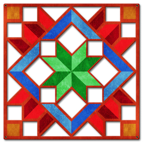 Carpenters Wheel Cut out RGB Metal Sign 36in X 36in Metal Sign