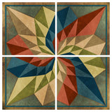 Dahlia Square earth Tones 4pcs Metal Sign 60in X 60in Metal Sign