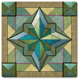 8 Point Quilt Earth Tones Light Metal Sign 12in X 12in Metal Sign