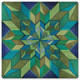 Box Pattern Green Blue Metal Sign 12in X 12in Metal Sign