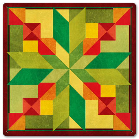 Stepping Stones Green Orange Metal Sign 12in X 12in Metal Sign