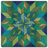 Box Pattern Green Blue Metal Sign 12in X 12in Metal Sign