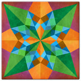 ORANGE BLUE GREEN QUILT Metal Sign 30in X 30in Metal Sign