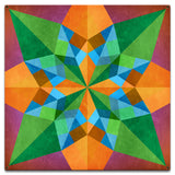 ORANGE BLUE GREEN QUILT Metal Sign 18in X 18in Metal Sign