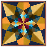 Blue and Earth Tone Quilt Metal Sign 24in X 24in Metal Sign