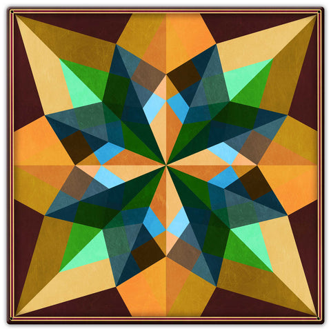 Burgundy Earth Tone Quilt Metal Sign 36in X 36in Metal Sign