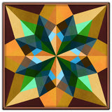 Burgundy Earth Tone Quilt Metal Sign 18in X 18in Metal Sign