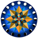 BLUE EARTH TONE MOON PHASES Metal Sign 14in X 14in Metal Sign