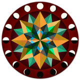 BURGUNDY EARTH TONE MOON PHASES Metal Sign 14in X 14in Metal Sign