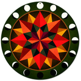 GREEN EARTH TONE MOON PHASES Metal Sign 14in X 14in Metal Sign