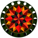 GREEN EARTH TONE MOON PHASES Metal Sign 14in X 14in Metal Sign