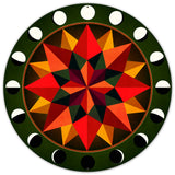 GREEN EARTH TONE MOON PHASES Metal Sign 36in X 36in Metal Sign