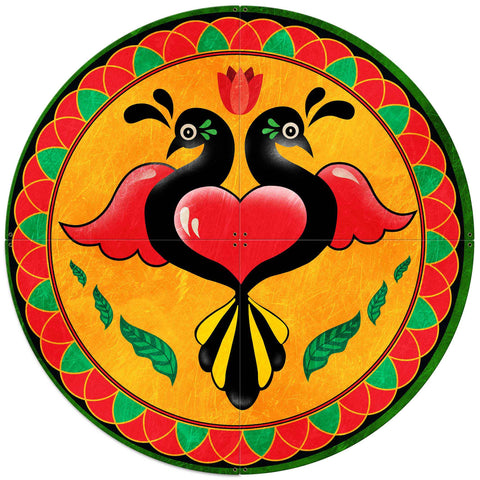 BIRDS HEART HEX SIGN 4PCS Metal Sign 48in X 48in Metal Sign