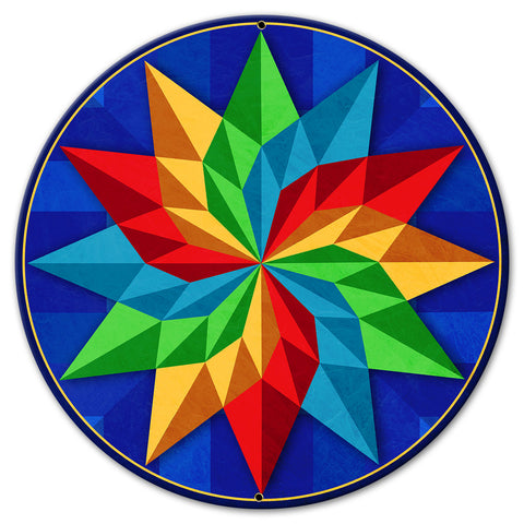 Pinwheel with Background Metal Sign 18in X 18in Metal Sign