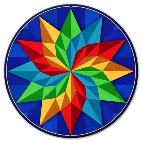 Pinwheel with Background Metal Sign 18in X 18in Metal Sign