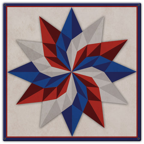 Starburst Design 4 Metal Sign 30in X 30in Metal Sign