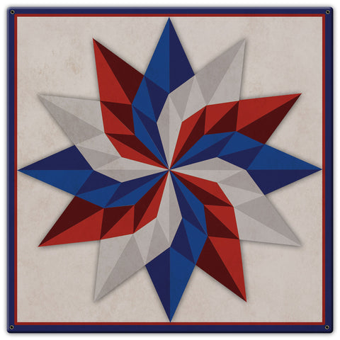 Starburst Design 4 Metal Sign 30in X 30in Metal Sign