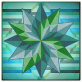 PYRAMID QUILT AQUA TONES Metal Sign 30in X 30in Metal Sign