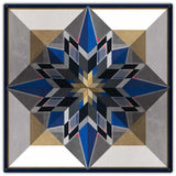 AQPB006 - 16 POINT STAR BLUE GRAY Metal Sign