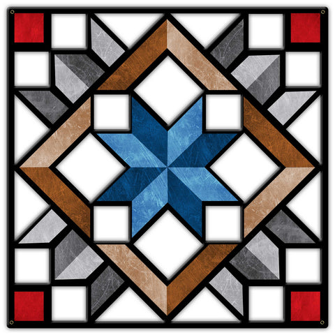 CARPENTERS WHEEL RED BLACK BEIGE CUTOUT 30 x 30 Custom Shape Metal Sign