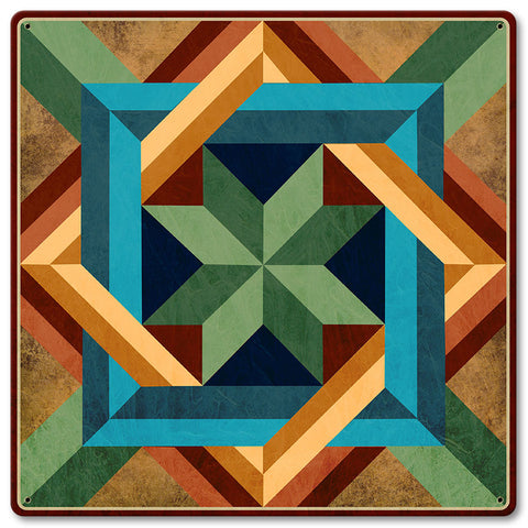 AQPB011   BOX IN BOX DARK EARTH Metal Sign