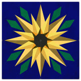 AQPB013   Sunflower Blue Background 4PCS Metal Sign