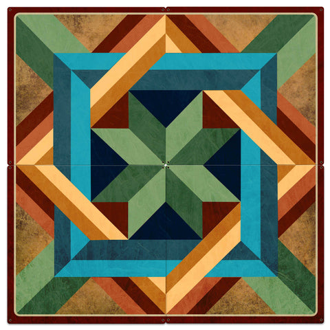 AQPB014   BOX IN BOX DARK EARTH 4PCS Metal Sign