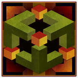 AQPB022   BOX N CORNERS ORANGE GREEN Metal Sign