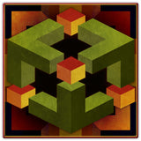 AQPB019 - BOX N CORNERS ORANGE GREEN Metal Sign