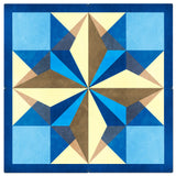 AQPB023 - SIX SQUARE DESIGN SKY BLUE 4PCS Metal Sign