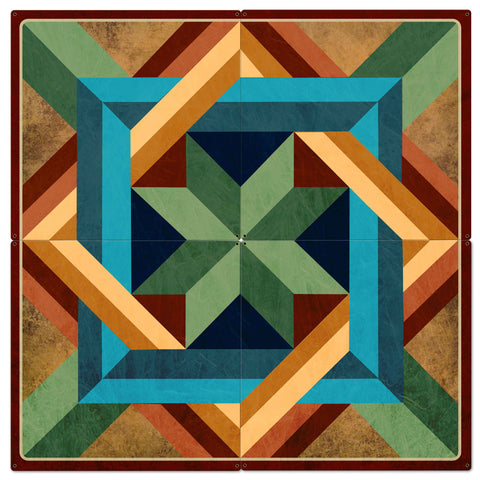 AQPB025   BOX IN BOX DARK EARTH 4 PCS Metal Sign