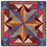 AQPB026   8 POINT QUILT RED TONES Metal Sign