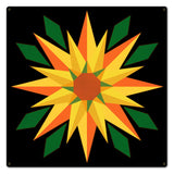 AQPB027 - SUNFLOWER ORANGE BLACK Metal Sign