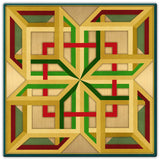 AQPB032   3 D BOXES BEIGE GREEN RED Metal Sign