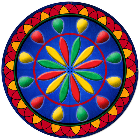 AQPB036   DADDY HEX SIGN BLUE 4PCS Metal Sign