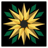 AQPB037   SUNFLOWER BLACK BKGD Metal Sign