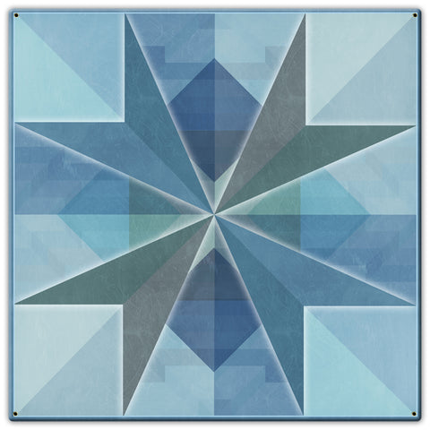 AQPB055 - Squares and Arrows Blue Gray Metal Sign