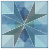 Squares and Arrows Blue Gray 18 x 18 Custom Shape Metal Sign