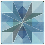 Squares and Arrows Blue Gray 18 x 18 Custom Shape Metal Sign