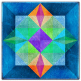 AQPB060   Building Block Blue Green Metal Sign