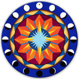AQPB071 - Blue Starburst Moon Phases Metal Sign