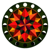 AQPB073   GREEN EARTHTONES MOON PHASES 4PCS Metal Sign