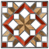 AQPB088 - Carpenters Wheel Cutout Brown Red Metal Sign