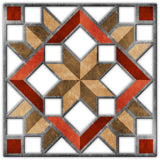 AQPB091 - Carpenters Wheel Cutout Brown Red Metal Sign