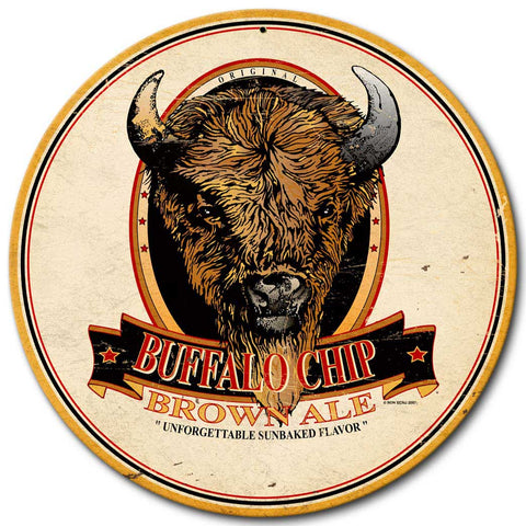 Buffalo Chip Brown Ale Vintage Sign Metal Sign