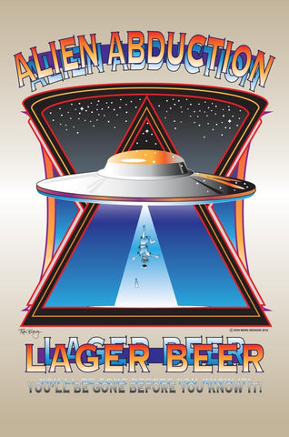 Alien Abduction Lager Vintage Sign Metal Sign