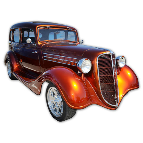 Cooper Sedan Cutout Metal Sign 24in X 18in Metal Sign