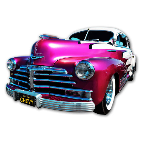 Chevy Coupe Cutout Metal Sign 24in X 16in Metal Sign