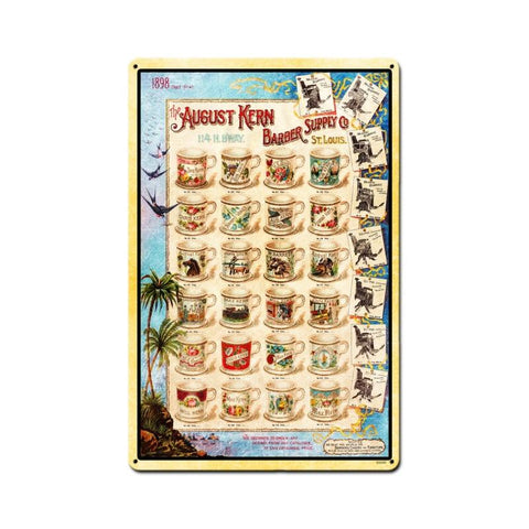 Barber Mugs Vintage Sign Metal Sign