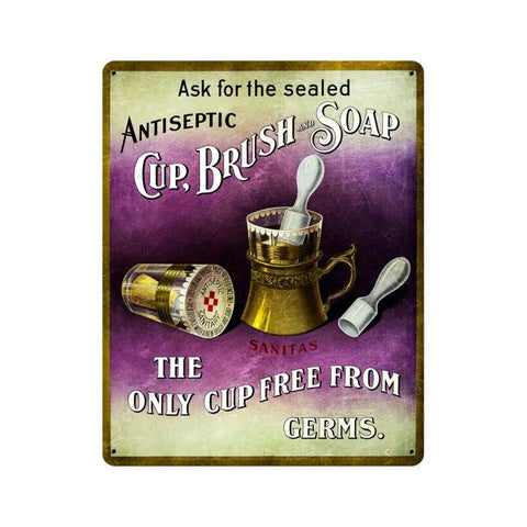 19-Cup,-Brush,-Soap-Vintage-Sign-Metal-Sign